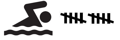 Swimmer with tally marks